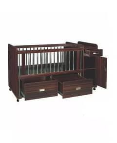 D2 Large Wooden sheet baby Cot with Drawers and storage kids bed
