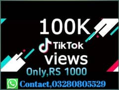 Only 1kTikTok Views 100k+,  Follower Likes   All service Available