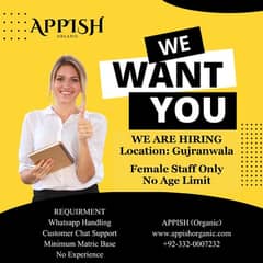 Female Staff Required For Online Work at Home