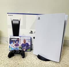 PS5 Disc Edition 825GB with Dualsense controller and 2 PS5 games