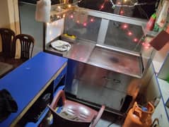 shawarma and fryer counter
