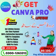 Canva Pro for Lifetime with Urdu Fonts for Rs 100 only