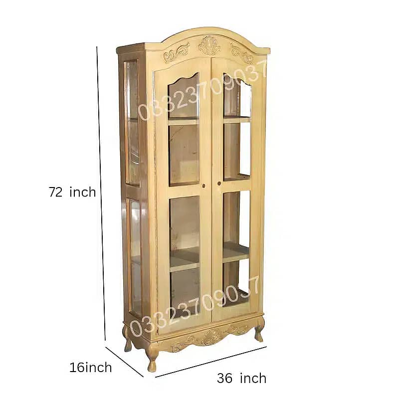 7x3 feet wooden showcase cupboard cabinet 0