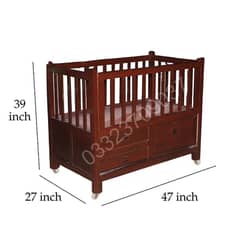 Pure Solid wood baby cot With polish