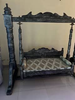 two seater wooden jhula in perfect condition for sale