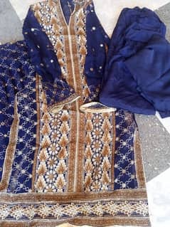 4 piece chiffon embroidery fancy stiched dress