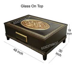 4x2.5 feet Wooden Table with Drawer with Glass Top