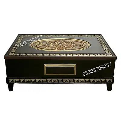 4x2.5 feet Wooden Table with Drawer with Glass Top 1