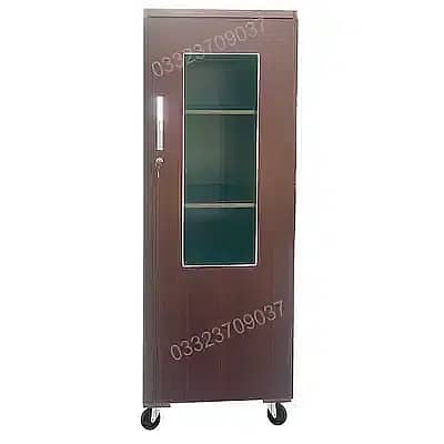 Wooden single Glass door showcase cupboard wardrobe almari cabinet 1