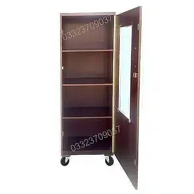 Wooden single Glass door showcase cupboard wardrobe almari cabinet 2