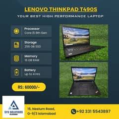 Lenovo Thinkpad T490s Corei5 8th Gen|8GB DDR4|256GB SSD|Laptop