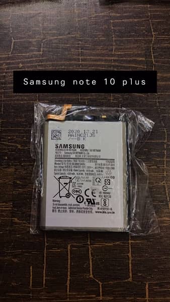 Samsung Note 10 + / note 10 plus battery 100% original 0