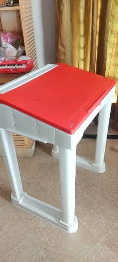 plastic study table with storage.