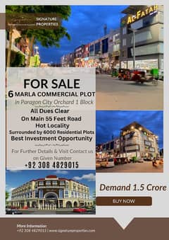 INVESTORS DEAL 6 MARLA COMMERCIAL PLOT FOR SALE IN PARAGON CITY LAHORE