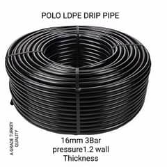 POLO LDPE DRIP IRRIGATION PIPE 16MM Wall Thickness 1.2 PRESSURE 3 BAR