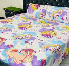 3 PC crystal cotton printed double bedsheet