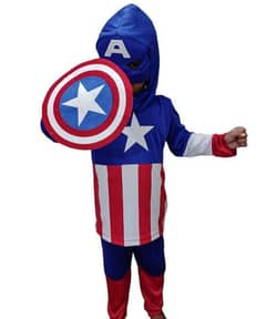 4 Piecs Kids Stitched Costume- Captain America +spiderman+joker+Batman