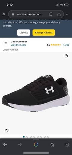 Almost New Under Armour Surge Running Shoes - Size 42.5