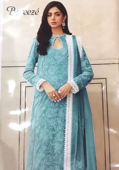 Embroidered Woman Unstitched 3 Pcs Suit