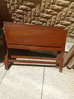 wooden old style 2 single bed