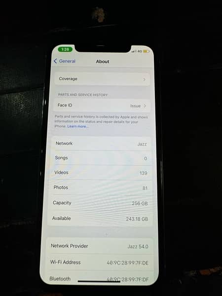 iphone x Pta approved 256Gb 5