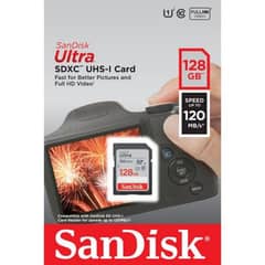 SanDisk 128GB Ultra Card for Camera 100% Original With 1 Year Warranty