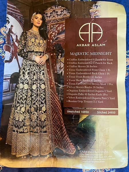 Akbar Aslam Lehnga Black & Red Original 1