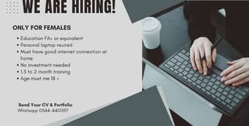 Female required only from G6 G7 G8 for online work