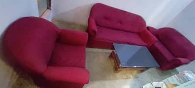 3+2+1 Complete Sofa Set with Glass Centre Table