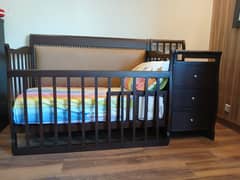 Kids Cot Bed & Changing Station Elegantly Designed (In Mint Condition)