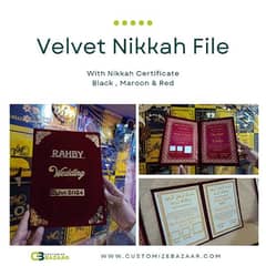 Elegant Velvet Nikkah File Preserve Your Sacred Vows in Style