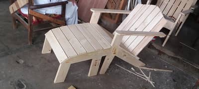 Wooden Beach Chairs with Footrest