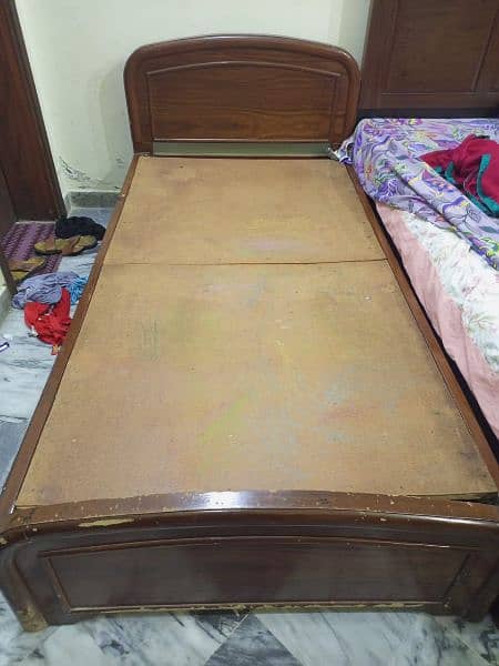 urgent sale solid wooden single bed 1