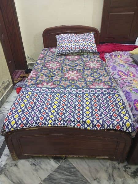 urgent sale solid wooden single bed 3