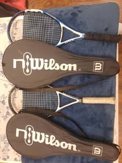 2 Wilson nFury Tennis Rackets With Covers