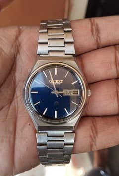 Rare Vintage 1980s Japan Orient Quartz Watch Blue Dial
