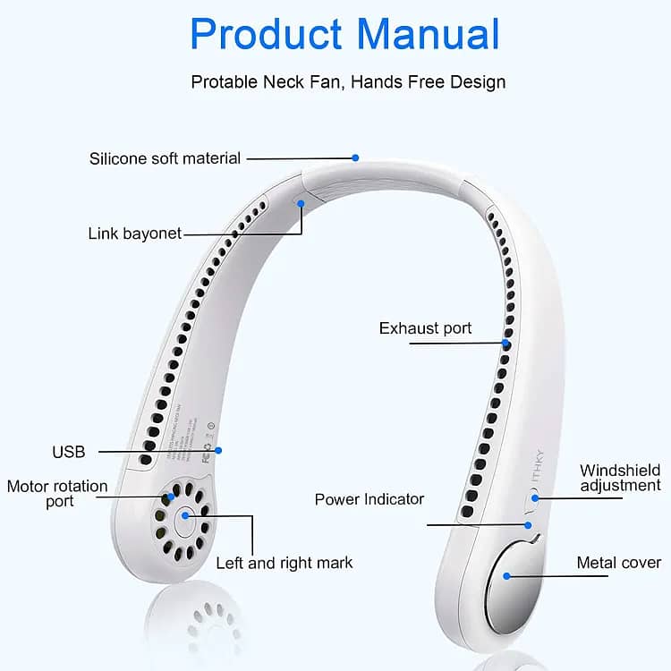 Neck Fan Portable Bladeless neck fans rechargeable USB Cooling Fan 1