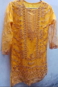 Yellow dress with dupata