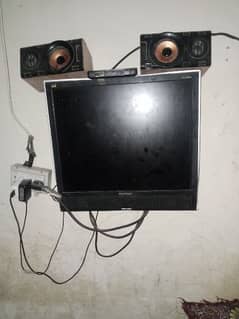 computer lcd size 19 inch with tv card speaker