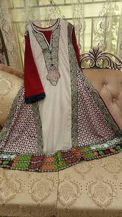 party wear long frock new condition in large size only buy and wear