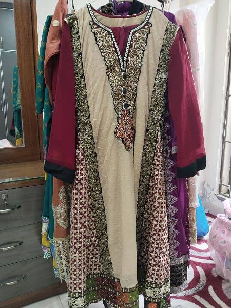 party wear long frock new condition in large size only buy and wear 3