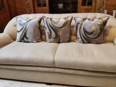 Modern Elegance:5-person Jute Sofa Set-Off white