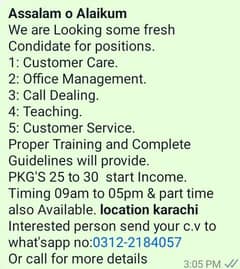 we're Hiring For Our Office Male & Female