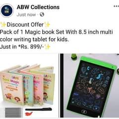 Magic book Set With multi color writing tablet