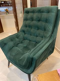 Green grand size designer chair