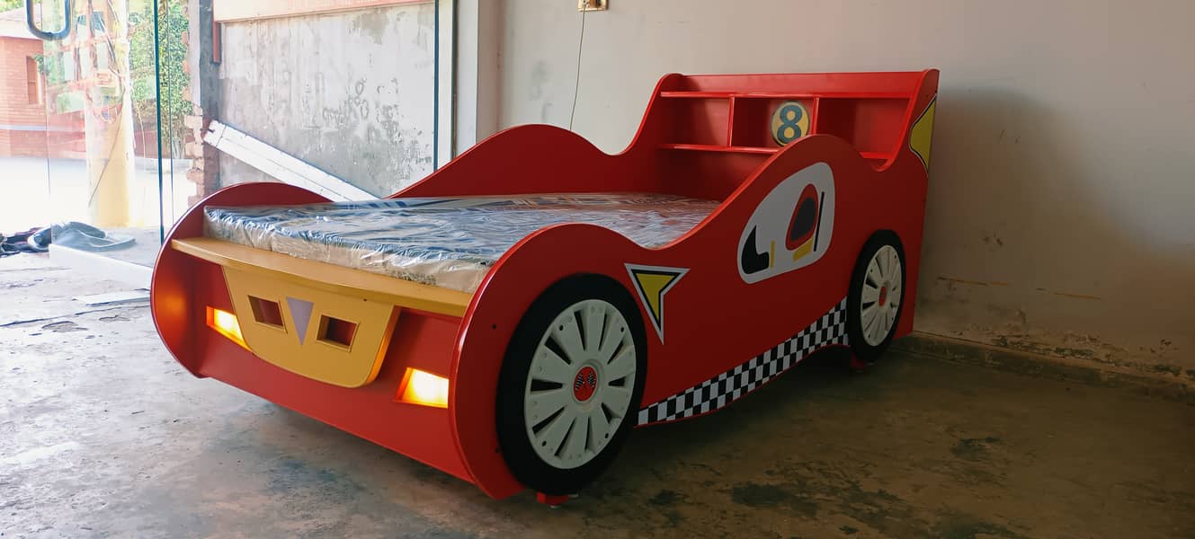 New Style Car Bed for Bedroom, Kids Single Beds Sale in Pakistan 0