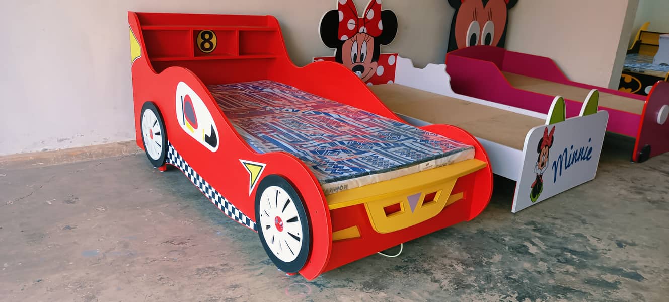 New Style Car Bed for Bedroom, Kids Single Beds Sale in Pakistan 2