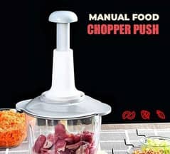 Manual hand press food chopper