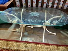 iron rode with mirror center table