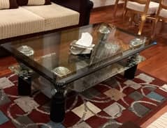 double glass centre table